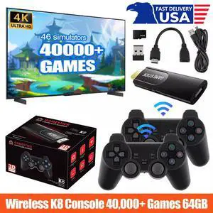 Built-in 64GB 40000+ Video Games 4K HDMI TV Game Stick Console Wireless Gamepad Built-in 64GB 40000+ Video Games 4K HDMI TV Game Stick Console Wireless Gamepad