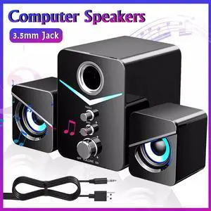 Wired Computer Speakers System Stereo Bass Subwoofer LED For Desktop Laptop PC Wired Computer Speakers System Stereo Bass Subwoofer LED For Desktop Laptop PC