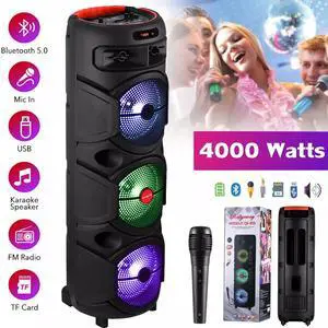 4000W Triple 8'' Loud Portable Bluetooth Speaker Party Heavy Bass Sound System 4000W Triple 8'' Loud Portable Bluetooth Speaker Party Heavy Bass Sound System