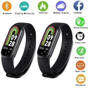 2 x Smart Watch Band Heart Rate Blood Pressure Monitor Tracker Fitness Wristband 2 x Smart Watch Band Heart Rate Blood Pressure Monitor Tracker Fitness Wristband