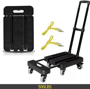500 LBS US Luggage Cart Trolley Moving with Wheels Folding Hand Truck Dolly Cart 500 LBS US Luggage Cart Trolley Moving with Wheels Folding Hand Truck Dolly Cart