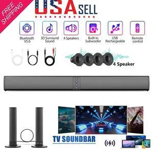 Wireless Surround Sound Bar 4 Speaker System Bluetooth Subwoofer TV Home Theater Wireless Surround Sound Bar 4 Speaker System Bluetooth Subwoofer TV Home Theater