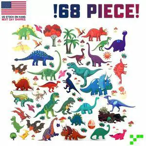 68 Pieces Dinosaur Wall Decals Stickers for Kids Bedroom Childrens Mural Art USA 68 Pieces Dinosaur Wall Decals Stickers for Kids Bedroom Childrens Mural Art USA