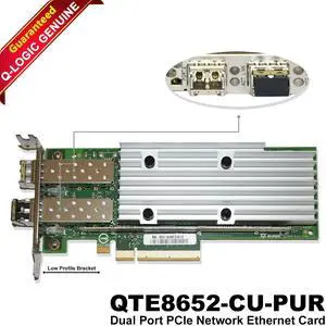 QLogic QTE8652-CU-PUR 10/25GbE SFP+ Dual Port PCIe Network Card High Speed QLogic QTE8652-CU-PUR 10/25GbE SFP+ Dual Port PCIe Network Card High Speed