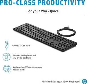 Lot x 50 HP Smart 320K Slim Wired Keyboard 108 Keys QWERTY L96909-001 L95712-001 Lot x 50 HP Smart 320K Slim Wired Keyboard 108 Keys QWERTY L96909-001 L95712-001