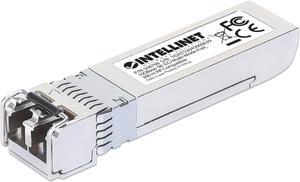 Intellinet 10 Gigabit Fiber SFP+ Optical Transceiver Module, 10GBase-SR (LC) Multi-Mode Port, 300 m (984 ft.), HPE-compatible, Silver
