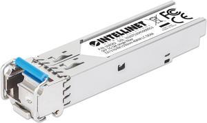 Intellinet Gigabit Fiber WDM Bi-Directional SFP Optical Transceiver Module, 1000Base-BX-U (LC) Single-Mode Port, 40 km (25 mi.), BiDi WDM (RX1550/TX1310), MSA-compliant for Maximum Compatibility, Silv