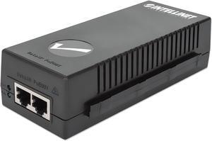 Intellinet 2.5G High-Power PoE+ Injector, One 30 W Port, IEEE 802.3at/af Compliant, 10/100/1000/2500 Mbps, Plastic Housing, Wall-mount Option