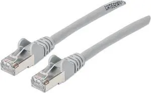 Intellinet Cat6a S/FTP Network Patch Cable, 3 ft., Gray, 10G, 500 MHz, 100% Copper, 26 AWG, RJ45, Stranded, Snag-free, Gold-plated Contacts