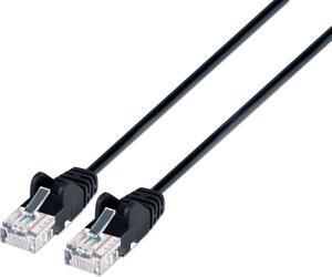 Intellinet Cat6a U/UTP Slim Network Patch Cable, 7 ft., Black, 10G, 500 MHz, 100% Copper, 30 AWG, RJ45, Stranded, Snag-free, Gold-plated Contacts Intellinet Cat6a U/UTP Slim Network Patch Cable, 7 ft., Black, 10G, 500 MHz, 100% Copper, 30 AWG, RJ45, Stranded, Snag-free, Gold-plated Contacts
