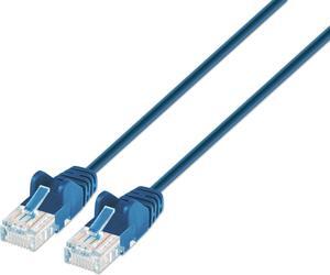 Intellinet Cat6a U/UTP Slim Network Patch Cable, 7 ft., Blue, 10G, 500 MHz, 100% Copper, 30 AWG, RJ45, Stranded, Snag-free, Gold-plated Contacts Intellinet Cat6a U/UTP Slim Network Patch Cable, 7 ft., Blue, 10G, 500 MHz, 100% Copper, 30 AWG, RJ45, Stranded, Snag-free, Gold-plated Contacts