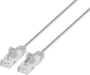 Intellinet Cat6a U/UTP Slim Network Patch Cable, 7 ft., Gray, 10G, 500 MHz, 100% Copper, 30 AWG, RJ45, Stranded, Snag-free, Gold-plated Contacts Intellinet Cat6a U/UTP Slim Network Patch Cable, 7 ft., Gray, 10G, 500 MHz, 100% Copper, 30 AWG, RJ45, Stranded, Snag-free, Gold-plated Contacts