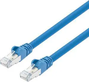 Intellinet Cat8.1 S/FTP Network Patch Cable, 50 ft., Blue, 40G, 2 GHz, 100% Copper, 24 AWG, RJ45, Stranded, Snag-free, Gold-plated Contacts