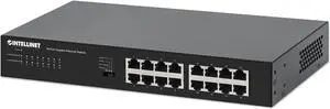 Intellinet 16-Port Gigabit Ethernet Switch, 16 x 10/100/1000 Mbps RJ45 Ports, Green Ethernet / IEEE 802.3az Energy Efficient Ethernet, Desktop Format, Includes Optional 19" Rackmount Brackets