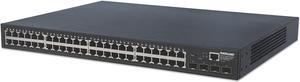 Intellinet 48-Port Gigabit Ethernet Web-Managed Switch with 4 SFP Ports, 48 x 10/100/1000 Mbps RJ45 Ports + 4 x SFP, IEEE 802.3az Energy Efficient Ethernet, SNMP, QoS, VLAN, ACL, 19" Rackmount