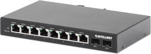 Intellinet Industrial 8-Port Gigabit Ethernet Switch with 2 SFP Ports, IP40-Rated Metal Housing, DIN-Rail Mount