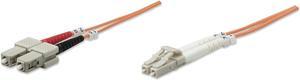 Intellinet Fiber Optic Patch Cable, Duplex, Multimode, LC/SC, 62.5/125 Âµm, OM1, 10.0 m (33.0 ft.), Orange