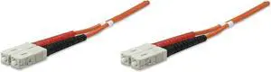 Intellinet Fiber Optic Patch Cable, Duplex, Multimode, SC/SC, 50/125 Âµm, OM2, 5.0 m (14.0 ft.), Orange