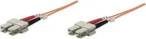 Intellinet Fiber Optic Patch Cable, Duplex, Multimode, SC/SC, 62.5/125 Âµm, OM1, 2.0 m (7.0 ft.), Orange