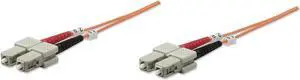 Intellinet Fiber Optic Patch Cable, Duplex, Multimode, SC/SC, 62.5/125 Âµm, OM1, 3.0 m (10.0 ft.), Orange