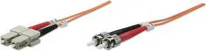 Intellinet Fiber Optic Patch Cable, Duplex, Multimode, ST/SC, 62.5/125 Âµm, OM1, 2.0 m (7.0 ft.), Orange