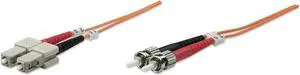 Intellinet Fiber Optic Patch Cable, Duplex, Multimode, ST/SC, 62.5/125 Âµm, OM1, 5.0 m (14.0 ft.), Orange