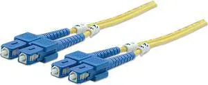 Intellinet Fiber Optic Patch Cable, Duplex, Single-Mode, SC/SC, 9/125 Âµm, OS2, 5.0 m (14.0 ft.), Yellow
