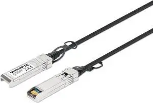 Intellinet SFP+ 10G Passive DAC Twinax Cable, SFP+ to SFP+, 10 ft., MSA-compliant for Maximum Compatibility, Direct Attach Copper, AWG 30, Black