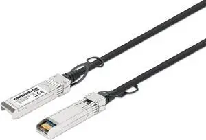 Intellinet SFP+ 10G Passive DAC Twinax Cable, SFP+ to SFP+, 14 ft., MSA-compliant for Maximum Compatibility, Direct Attach Copper, AWG 24, Black