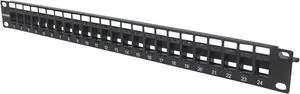 Intellinet Blank Patch Panel, 24-Port, 1U, Black