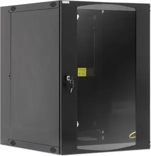 Intellinet 19" Double Section Wallmount Cabinet , 15U, 600 mm (23.6 in.) Depth, Flat Pack, Black - OEM