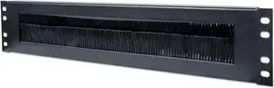 Intellinet 19" Cable Entry Panel, 2U, with Brush Insert, Black