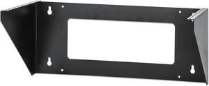 Intellinet Vertical Wall Mount Rack Bracket for 19" Equipment, 4U, Space-Saving Mini-Rack to Mount 19 in. Network Equipment Vertically on a Wall or Horizontally under a Desk, Black RAL 9005