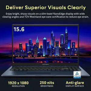 ASUS Vivobook 15 15.6" IPS LED FHD Business Laptop intel core 3 100U (Beats i3-1315U) Intel Graphics 20GB DDR5 RAM 512GB SSD HDMI USB-C 3.2 Wi-Fi 6 Webcam Copilot+ PC 45W 3-cell Windows 11 Pro Blue ASUS Vivobook 15 15.6" IPS LED FHD Business Laptop intel core 3 100U (Beats i3-1315U) Intel Graphics 20GB DDR5 RAM 512GB SSD HDMI USB-C 3.2 Wi-Fi 6 Webcam Copilot+ PC 45W 3-cell Windows 11 Pro Blue
