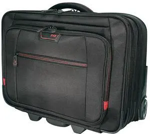 Mobile Edge Professional Rolling Laptop Case, Durable, Designed for Men, Women, Business, Travel, 17.3 Inch, Adjustable Laptop Section, Clothes Section, Telescoping Handle, Black, MEPRC1