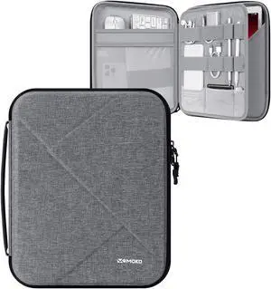 MoKo 13 inch Tablet Sleeve Bag for 13 inch iPad Air M3 2025, iPad Pro 13 M4/Air M2, Pro 12.9, Galaxy Tab S8+/S9+ 12.4, Hard Shell EVA iPad Bag with Storage and Padded Handle, Gray
