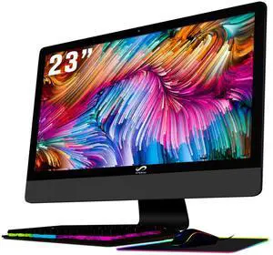 STGSivir All in One Desktop Computer, 23" FHD Display, Core i5 3.0G up to 3.7GHz, 16G, 512G SSD, WiFi, BT 5.0, RGB Keyboard & Mouse & Mouse Pad, Webcam, Windows 11 Home