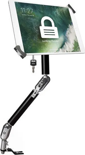 Multi-Flex Car Mount - CTA Flex Security Car Mount with Lock and Key Security Enclosure for iPad 10th Gen 10.9-inch | iPad 7th /8th /9th Gen 10.2-inch & Other 7-14-inch Tablets - Black (PAD-MFSCM)