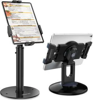 AboveTEK 360° Rotating Retail Kiosk iPad Stand Bundle with POS Tablet Kiosk Stand - Universal Tablet Locking Mount for 7.9"-11" Devices