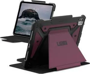 URBAN ARMOR GEAR UAG Designed for iPad Pro 11" Case (5th Gen, 2024, M4) A2836, A2837, A3006 Rugged Adjustable Multi-Angle Viewing Stand Folio Cover with Pencil Holder, Metropolis SE Bordeaux