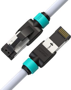 LINKUP - [Tested with Versiv CableAnalyzer] Cat7 Ethernet Cable -100 FT (1 Pack) 10G Double Shielded RJ45 S/FTP | Network Internet LAN Switch Router Game | High-Speed | 26AWG White