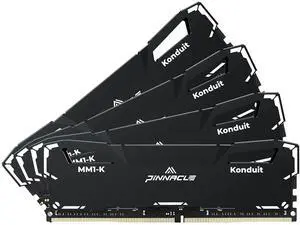 Timetec Pinnacle Konduit 32GB KIT(4x8GB) DDR4 3200MHz PC4-25600 CL16-18-18-38 XMP2.0 Overclocking 1.35V Compatible for AMD and Intel Desktop Gaming PC Memory Module RAM - Black