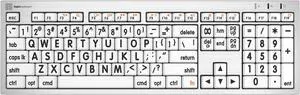 Logickeyboard 'Slimline' with Large Print * Black Letters on White Keys * Made for Mac * Including LogicLight Lamp * p/n LKBU-LPRNTBW-CWMU-US