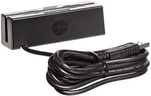 MagTek 21040140 SureSwipe Dual Head Triple Track USB HID Magnetic Stripe Reader with 6' Cable, 60 in/s Swipe Speed, 5V, Black