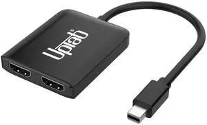 UPTab Mini DisplayPort to Dual HDMI 4K@60Hz Adapter Multi-Stream Transport (MST) Hub, DP to 2X HDMI 2.0