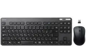 ELECOM Wireless Thin Keyboard/Standard Japanese Layout/Conformity with JIS Standard/Wireless Mouse/Durable/Black/TK-FDM109MBK