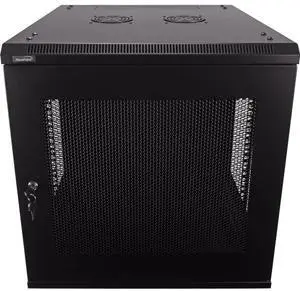 NavePoint 12U Server Rack - 23.6' Deep, Wall Mount Network Cabinet with Locking Perforated Door, 19' IT Equipment Compatible, Removable Side Panels, Black