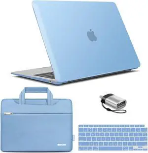 IBENZER Compatible with New MacBook Air 13 inch Case 2022 2021 2020 M1 A2337 A2179 A1932, Hard Shell Case & Sleeve & Keyboard Cover & Type C for Mac Air 13 with Touch ID, Airy Blue, MAT13-ARBL+3