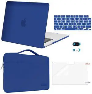 MOSISO Compatible with MacBook Air 15 inch Case 2025 2024 2023 Release M4 A3241 M3 A3114 M2 A2941, Plastic Hard Shell&Carrying Sleeve Bag&Keyboard Cover&Webcam Cover&Screen Protector, Royal Blue