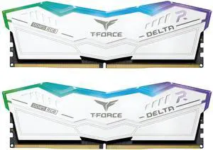 TEAMGROUP T-Force Delta RGB DDR5 Ram 32GB (2x16GB) 8000MHz PC5-64000 CL38 A-DIE Desktop Memory Module Ram for 600 700 Series Chipset XMP 3.0 Ready White FF4D532G8000HC38DDC01